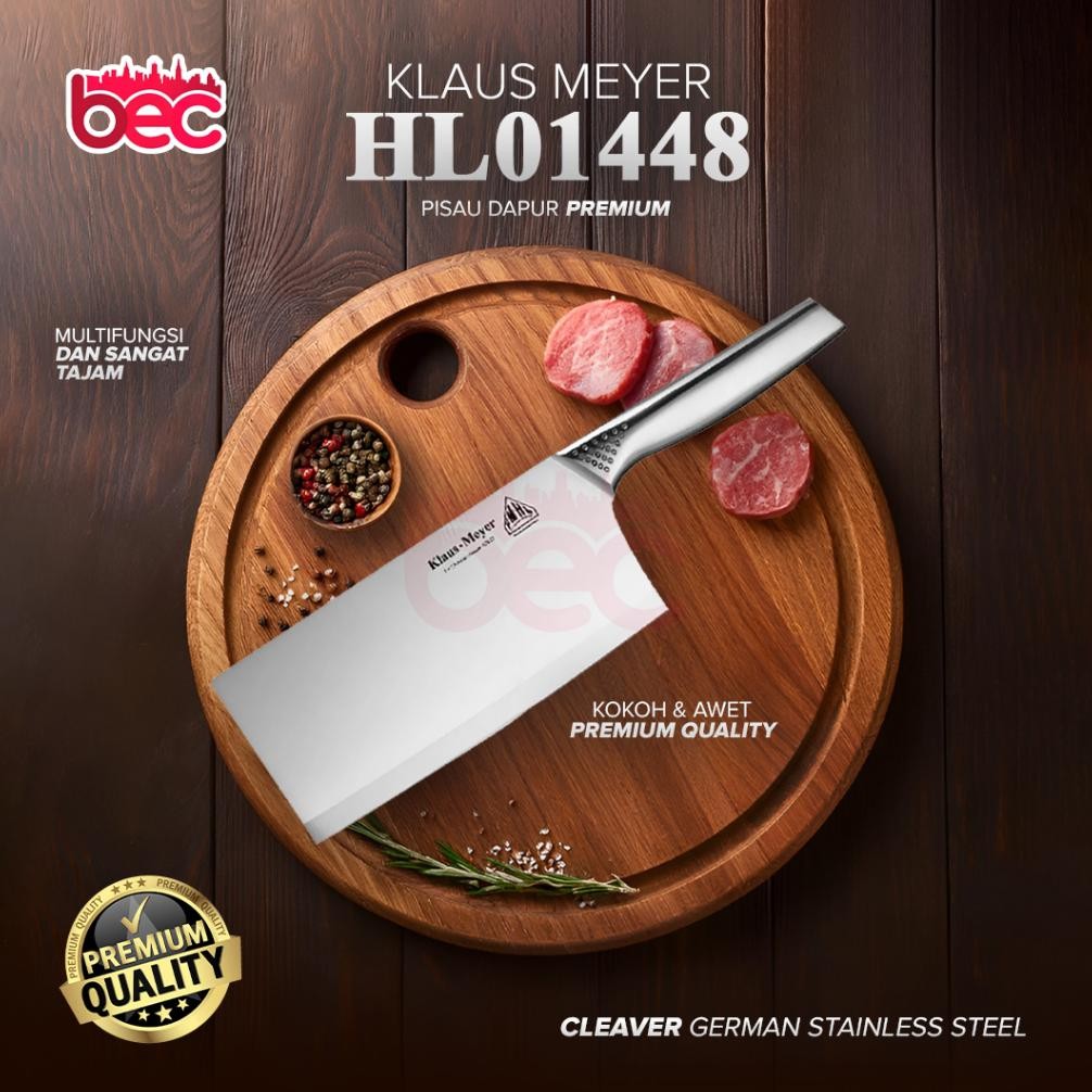 Klaus-MeyerPisau Dapur Jerman Stainless Steel Multifungsi Super Tajam Chef Knife High Quality