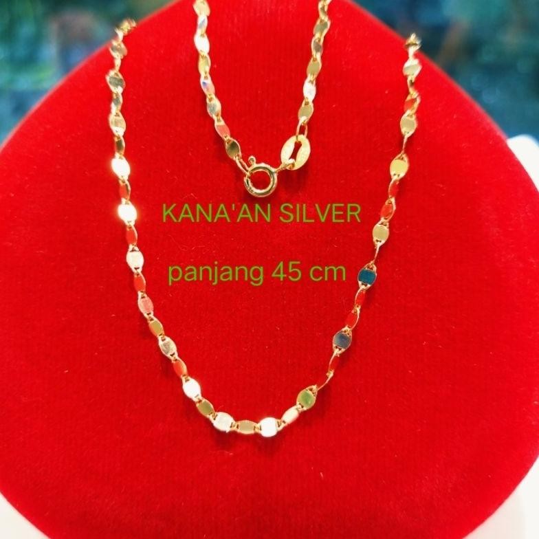 Kalung Toscano/biji timun remaja & dewasa warna rose gold perak asli 925/Silver lapisan emas kuning 