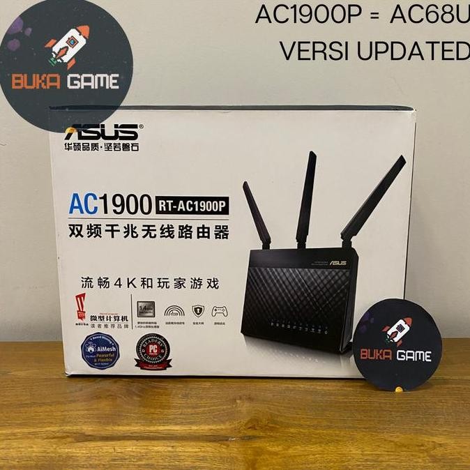 Asus Rt-Ac68U Ac1900 Dual Band Gigabit Gaming Router Wireless Aimesh New Stok