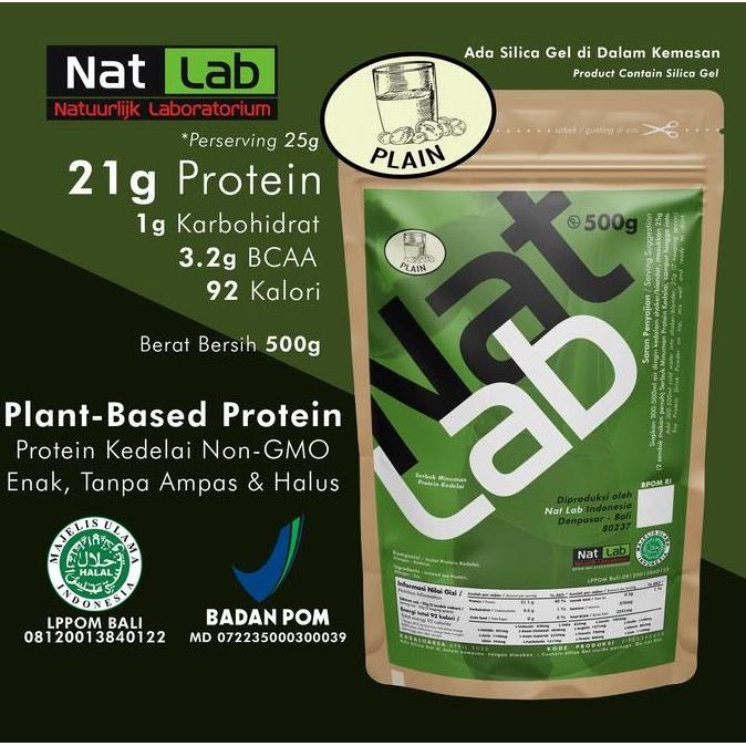 

Nat Lab Soy Protein Shake Vegan Keto Kedelai Bubuk Fitness Halal