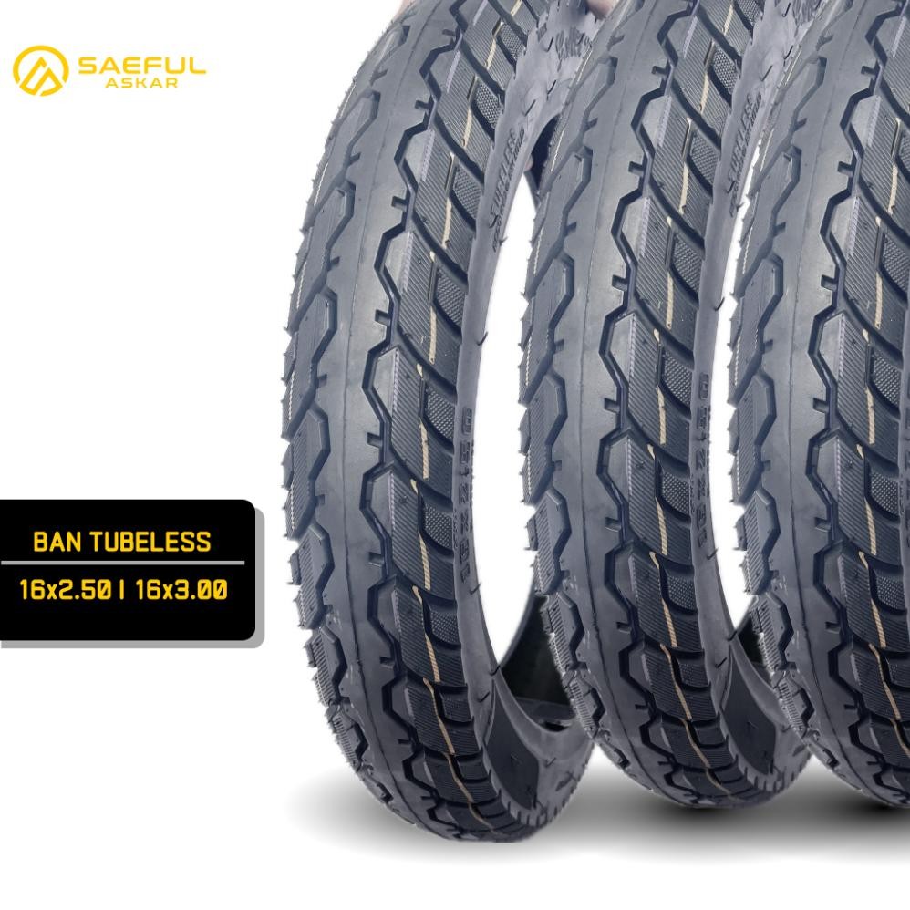 Ban Luar Tubles SeLis Sepeda Listrik Ring 16 16x2.50 16x3.00 Ban Luar Tubeless Motor Listrik Ring 16