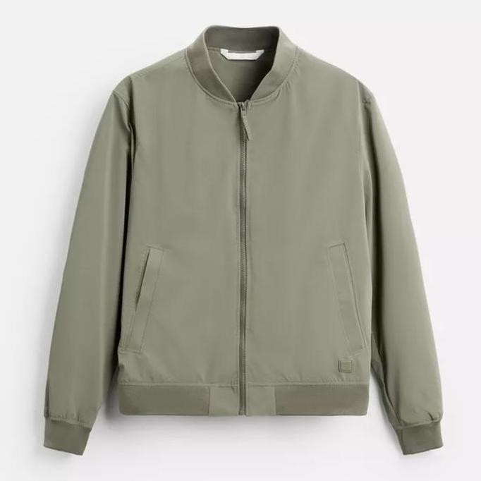 Jaket Bomber Zara Pria Original - Khaki Co