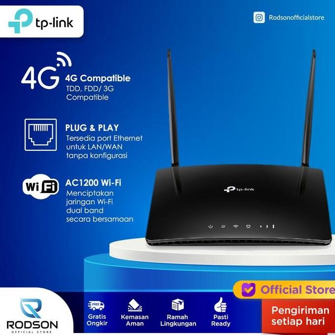 Tp Link Archer Mr400 4G Modem Router Ac1200 Wireless Dual Band Gigabit 4G Lte 2 Antena Parental Cont