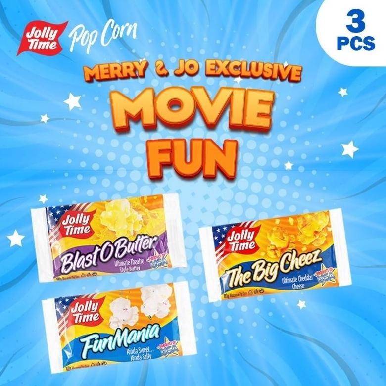 

Ready_Stock_Cod Exclusive Merry Jo X Jolly Time - Paket Movie Fun (1Bob, 1Fm, 1Tbc) - Mircowave Popcorn Zx41