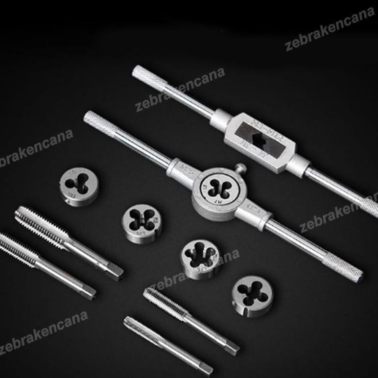 20/12pcs Adjustable Hand Tap and Dies Set Alat Snai dan Tap Ulir Baut Senai Die Senei Kualitas Hand 