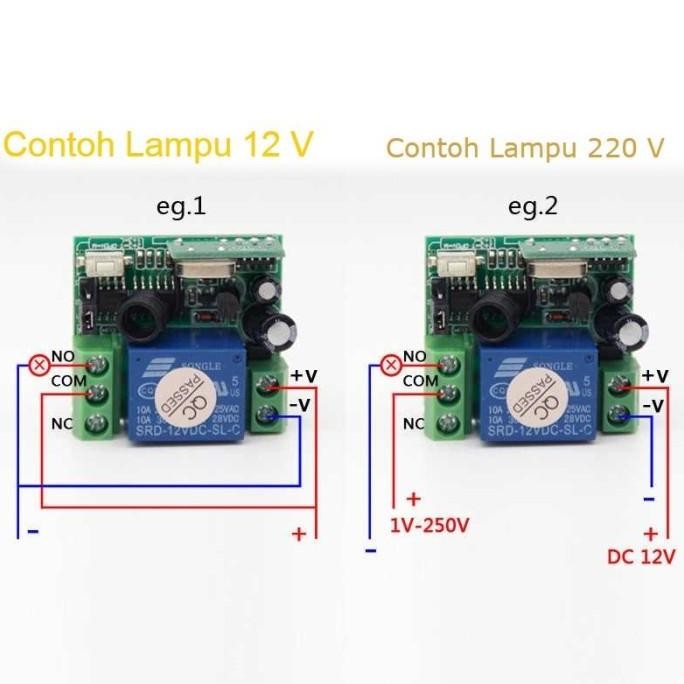 JH8 RF433 RF 433 433MHZ Wireless Relay Switch 1CH Remote Control Saklar