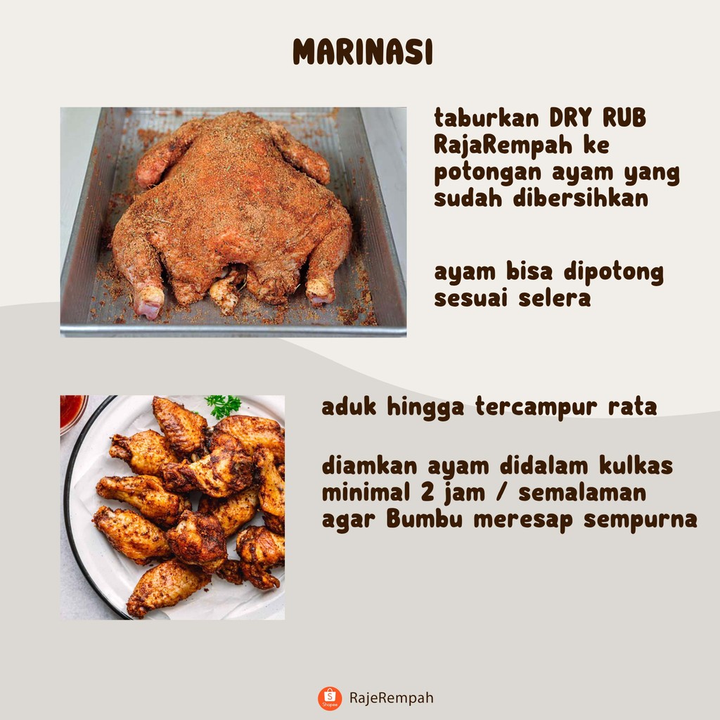 

Nafariz724 Rajarempah Dry Rub Bumbu Marinasi Ayam Serbaguna Bumbu Steak Ayam Rendah Kalori 100Gr