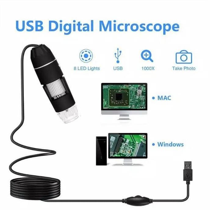JH8 Digital Microscope 1000x 8 Led Zoom Endoscope Microskop Usb android pc