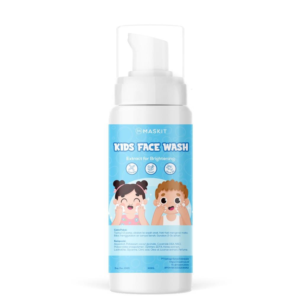 Maskit Kids & Baby Foaming Face Wash Brightening - Sabun Cuci Muka Wajah Foam Anak Bayi Mencerahkan