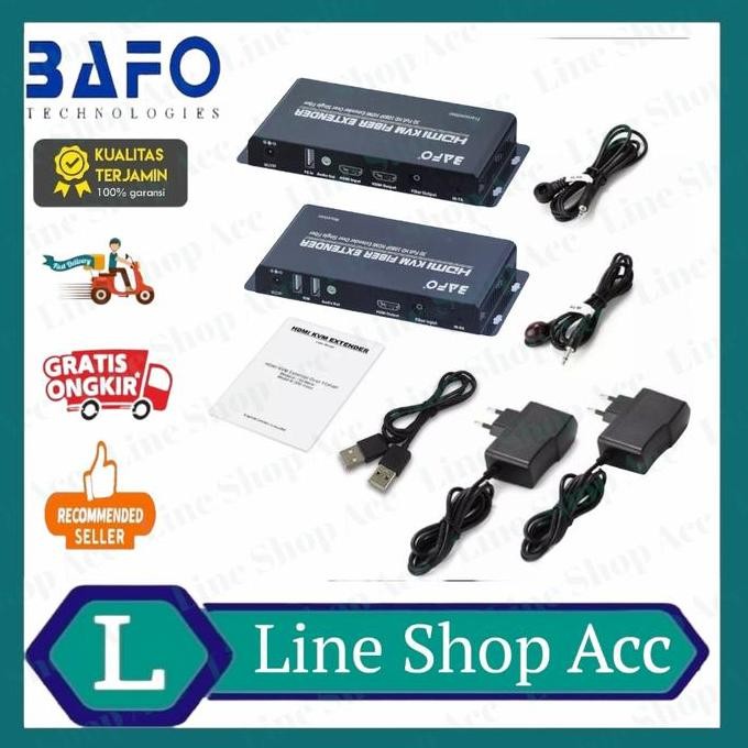 Bf 377 Bafo Hdmi Kvm Extender Over Single Fo 20Km Optik/Optic New Stok
