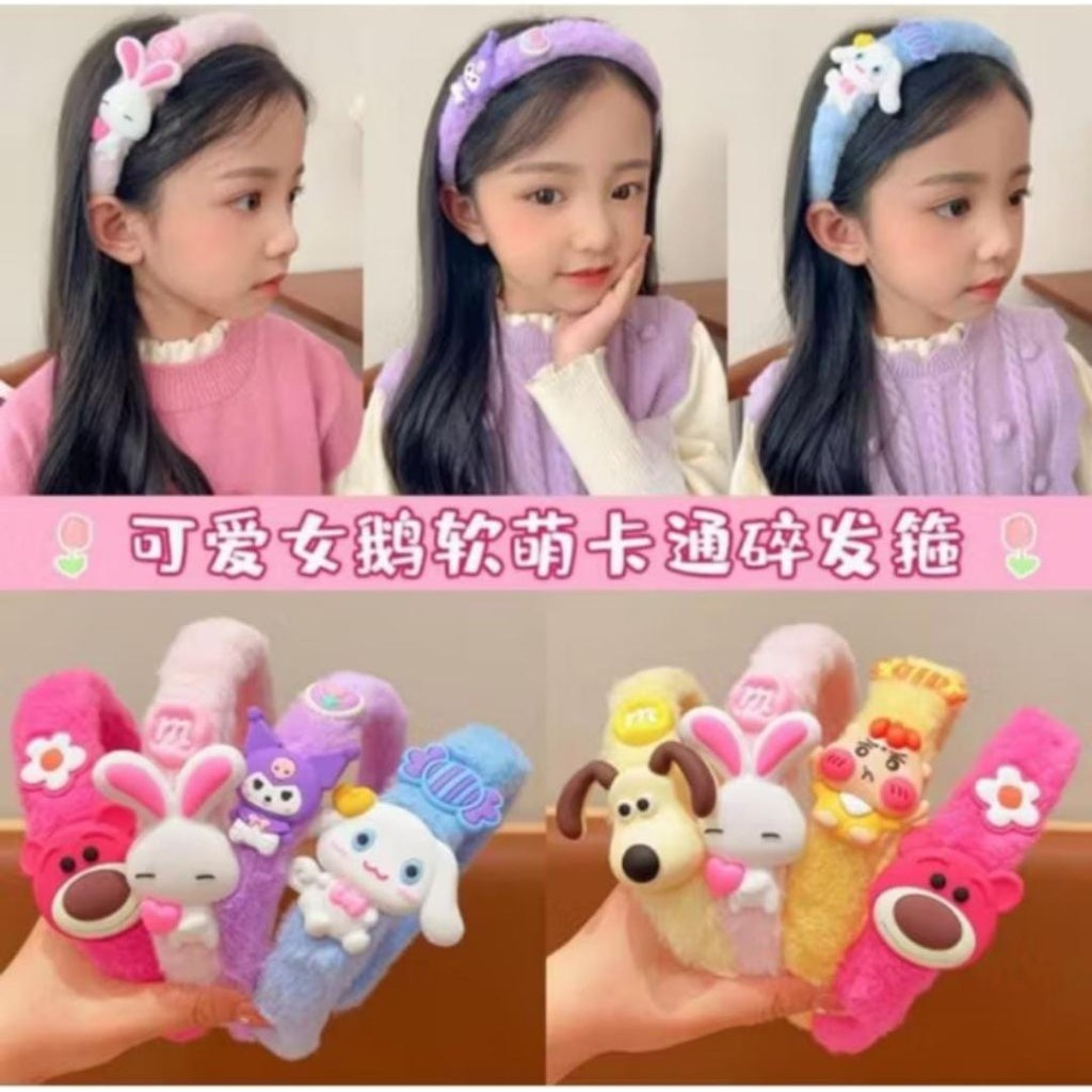 Bando/Bendo Anak Perempuan Model Bulu/Headband Wanita Dewasa Gaya Korea