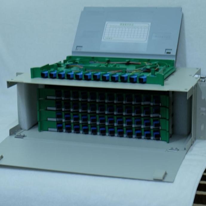Otb Odf Fiber Optic / Fo Rackmount 48 Core Sc Upc Lengkap 3U Full Set New Stok