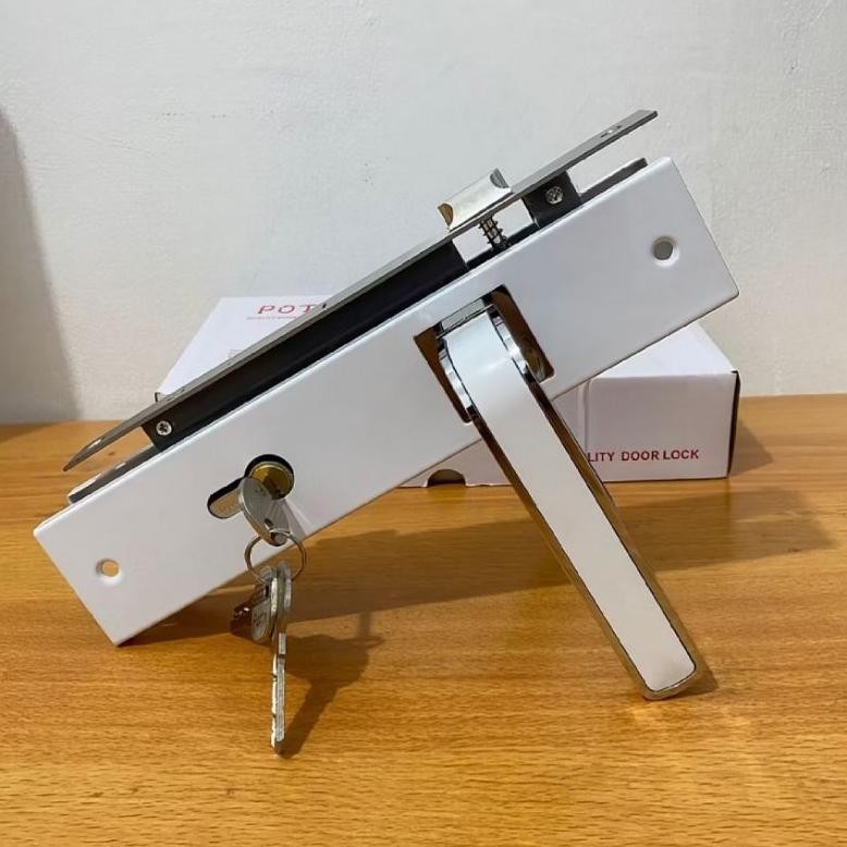 handle set kunci pintu minimalis putih/kunci pintu/tarikan pintu