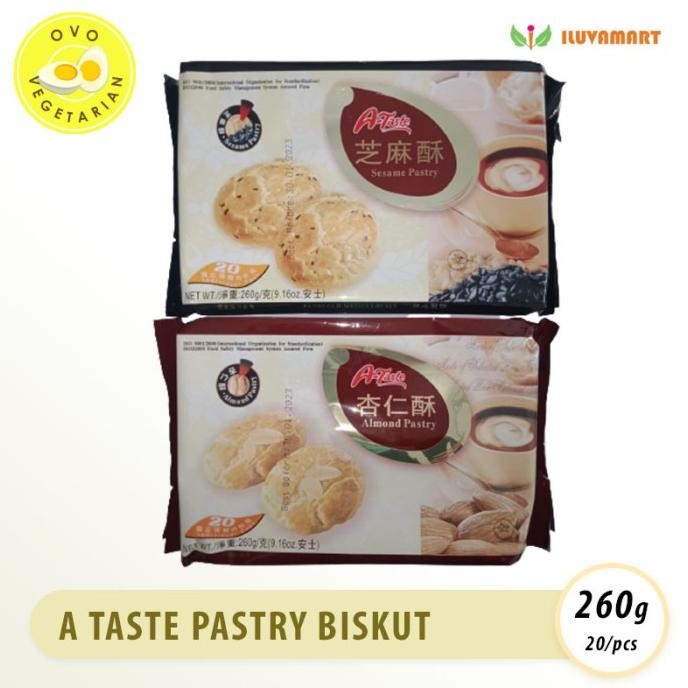 

a taste almond pastry 260gr / sesame pastry 260gr kue biskuit snack termurah