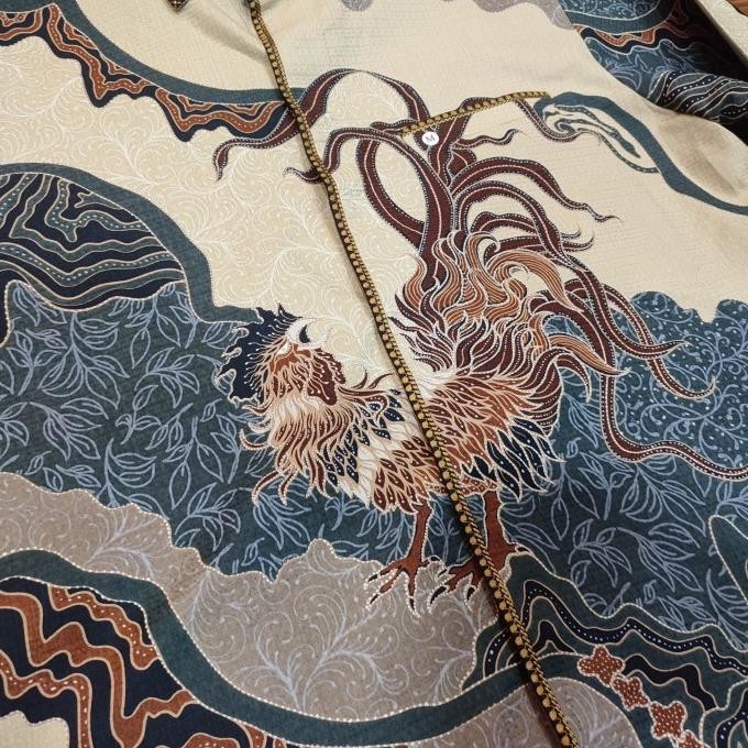 kemeja batik pria lengan panjang katun satin motif sutra tulis pesta Terlaris