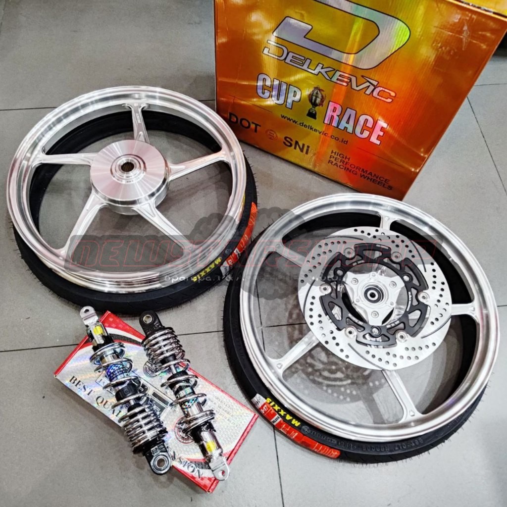 PAKETAN VELG VELEK VELK RACING PALANG BINTANG DELKEVIC DND 5 STAR D55 AEROX NEW OLD 155 RING 17 160
