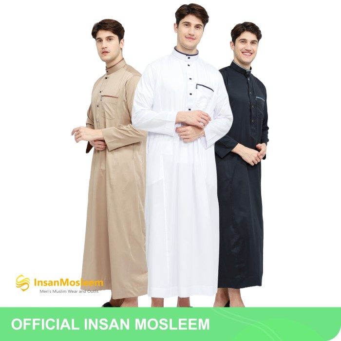 GAMIS PRIA Jubah Gamis Pria Premium Toyobo Lengan Panjang Polos - Hitam, L terlaris adem premium