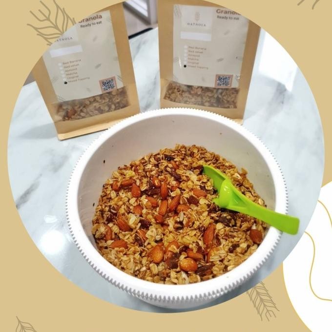 

oatnola granola mix topping almond (besar) termurah