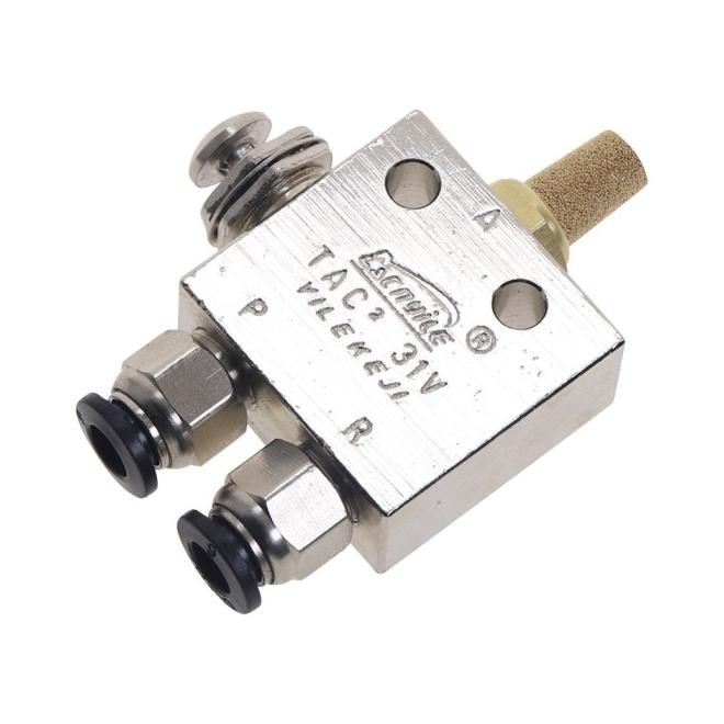 Mechanical Valve Tac2-31V Exhaust Valve 2 Position 3 Way Air Pneumatic Valve Switch 1/8"Pt Push Butt
