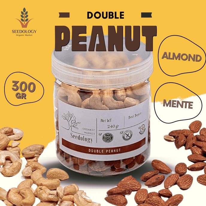 

double peanut almond + mente ( toples) 300gr - roasted almond + cashew termurah