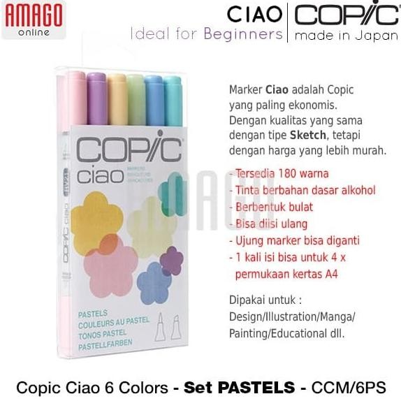

COPIC CIAO - 6 COLOR SET PASTEL - CCM/6PS