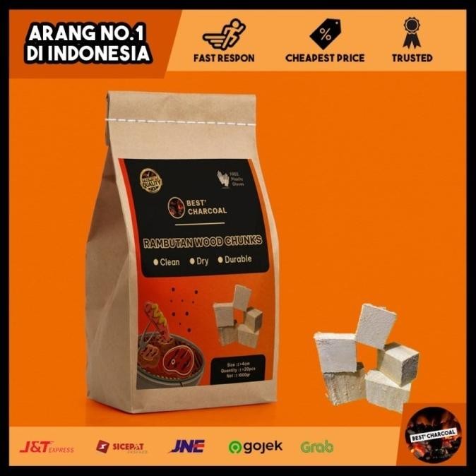 

Promo Kayu Bakar Wood Chips Nangka Rambutan Cherry Apple Ekspor Premium A+ COD