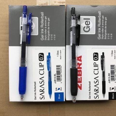 

Pulpen Zebra Sarasa 0.5/0.7/1.0 - Hitam / Biru / per box / lusin