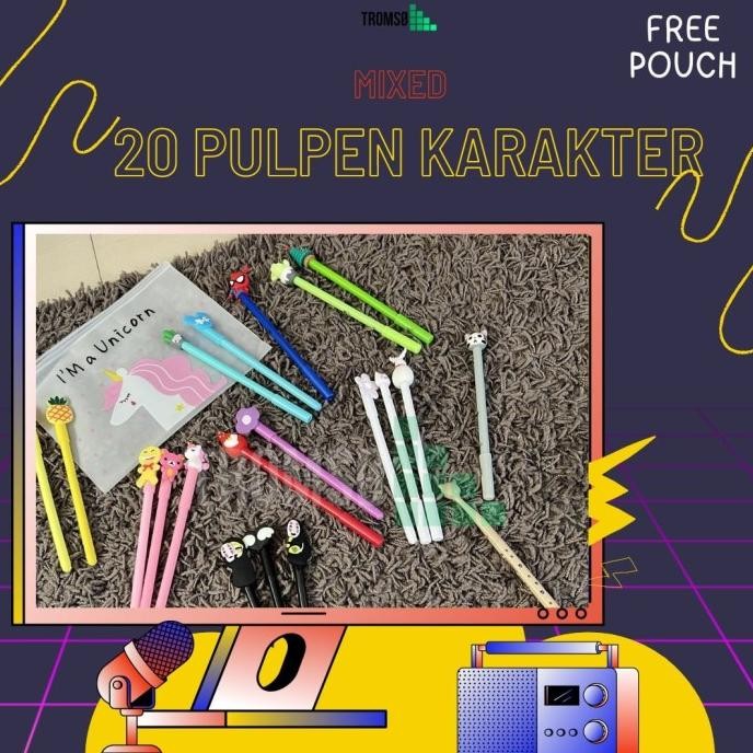 

Produk Baru!! Tromso 20in1 Pulpen / Bolpen Karakter plus Kantong Lucu Random