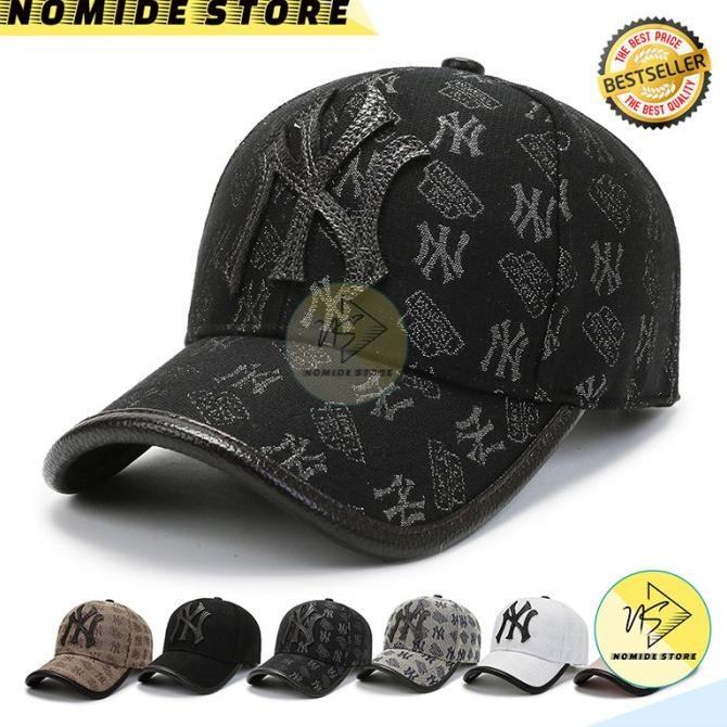 sale topi pria wanita baseball ny batik visor kulit fashion korea bsao