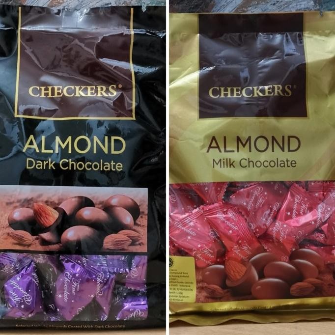 

checkers 150gr bulkpack almond chocolate almond milk white dark termurah