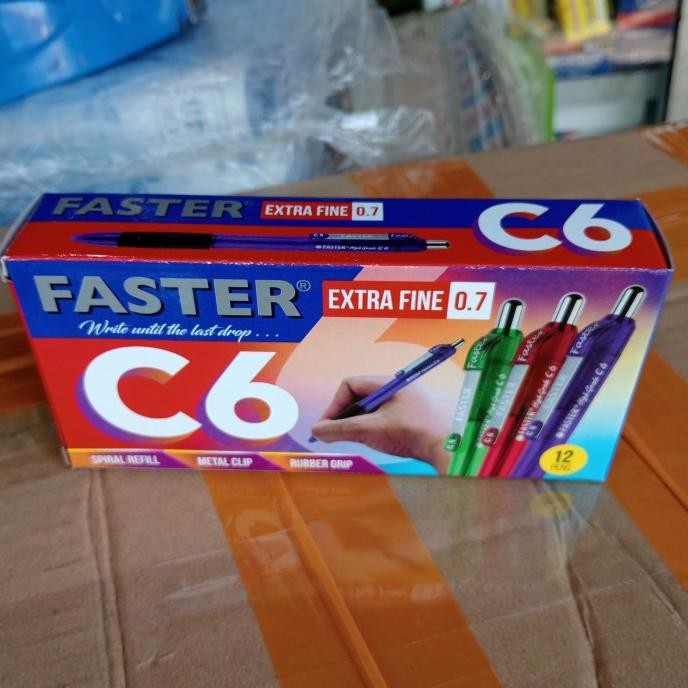 

Produk Baru!! pulpen faster c6 / pena faster c6 hitam/biru harga per lusin