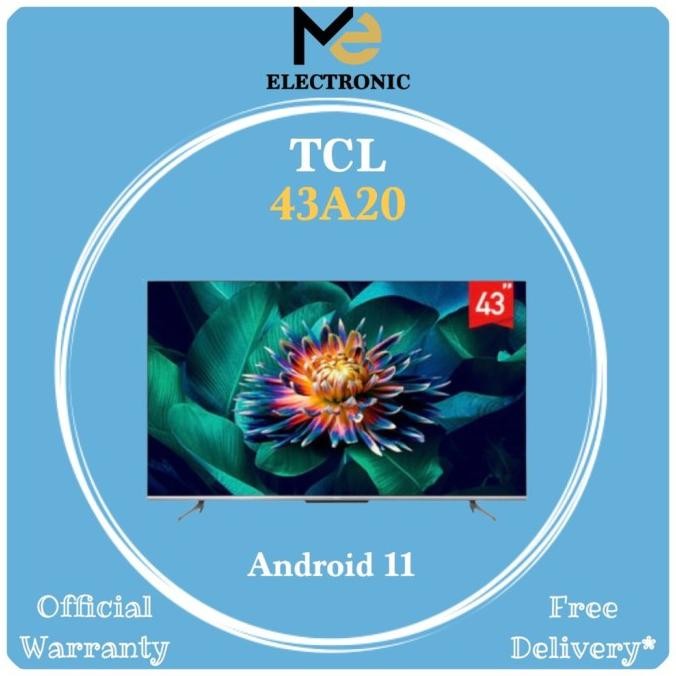 Diskon ANDROID TCL 43 43A20 ANDROID 11 TCL UHD 4K SMART TV ANDROID 43A20 TCL