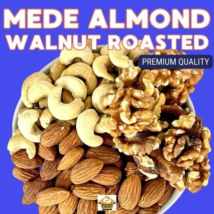 

mix 3 nuts 200gr mete almond walnut (matang ready to eat) termurah