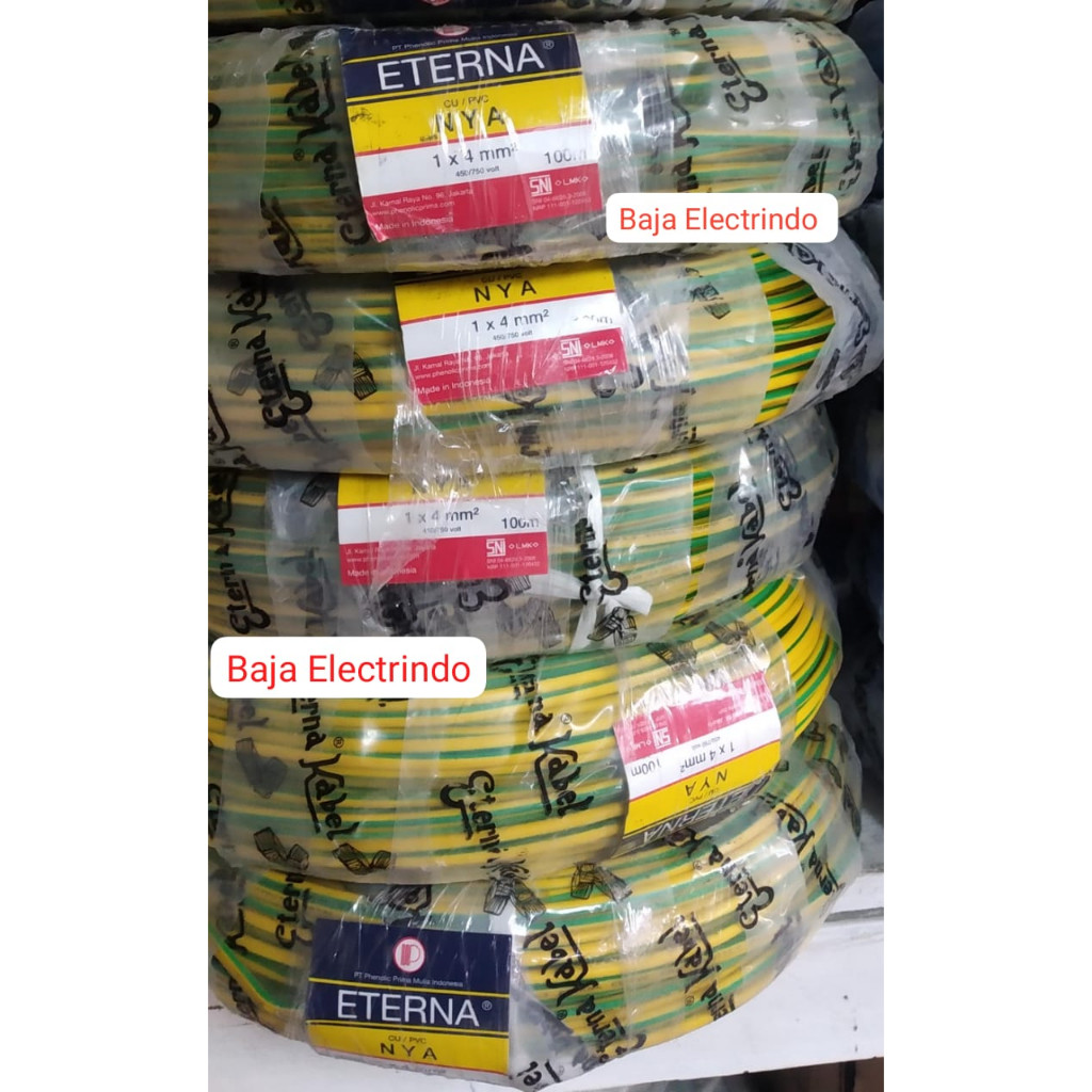 Kabel TUNGGAL NYA 4mm ETERNA @100meter NYA 4mm ETERNA ROLL 100meter