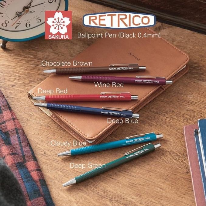 

Sakura Retrico Ballpoint Pen Retractable Refillable Pulpen Bolpen Stok Terbatas
