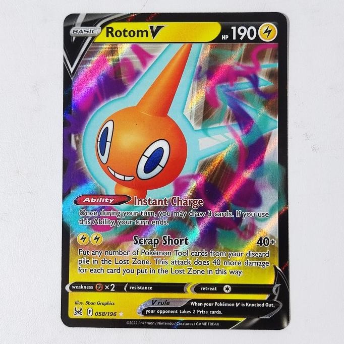 Terlaris Rotom V 058/196 - Lost Origin Pokemon Card English SALE