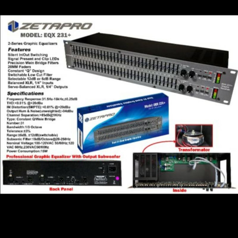Equalizer Zetapro EQX231+ original Zetapro Eqx 231 plus Sub