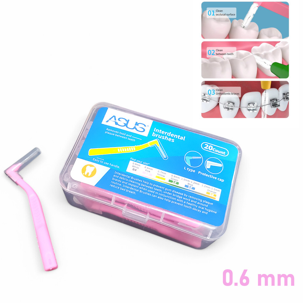 Interdental Brush Orthodontics Pembersih Gigi 20 PCS 0.6mm - T-06