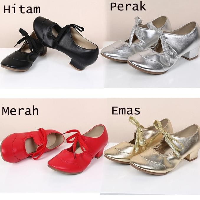 Sepatu Wanita Dansa Import Kulit Sapi HPID