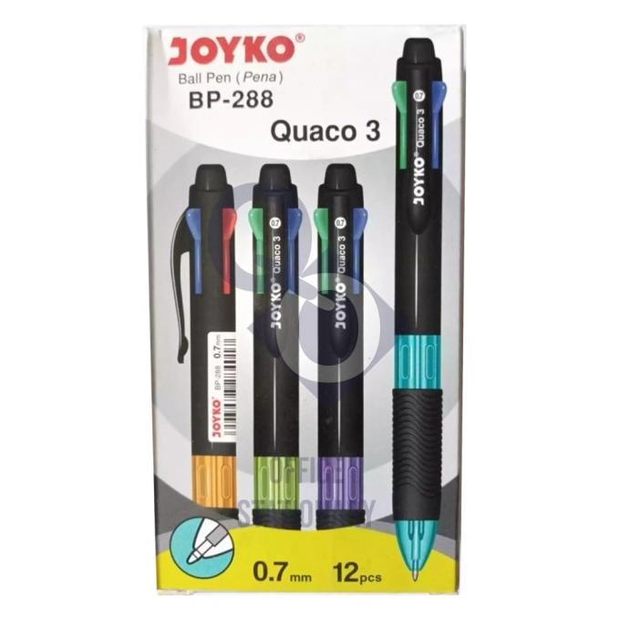 

Produk Baru!! Pulpen Joyko JOYKO QUACO 3 BP-288 - 4 Warna 1 lusin