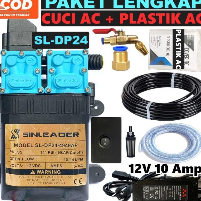 Paket lengkap Cuci AC dual pump Sinleader SL DP24 + Plastik Cover AC