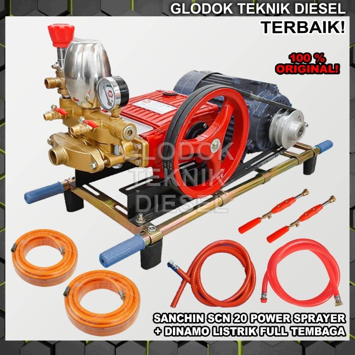 Ready Sanchin Mesin Power Sprayer SCN 20 + Dinamo Listrik Full Tembaga Paket