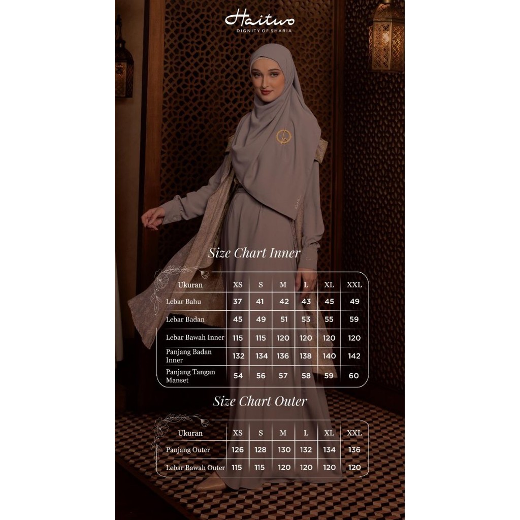 Baju Sarimbit Keluarga Couple Syari + Haitwo AL ANDALUS LAVENDER