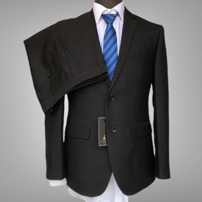 jas hitam setelan jas kantor wedding pria bahan wol import quality