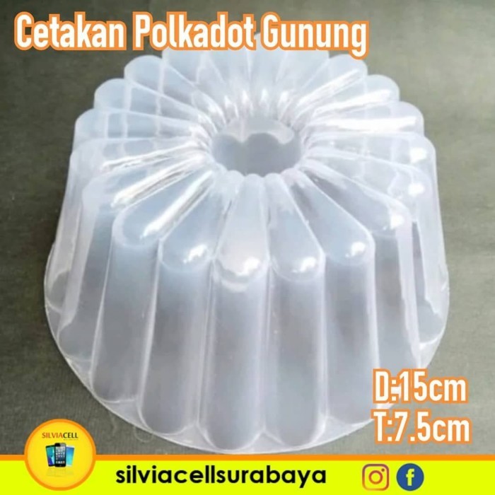 HOT SALE Cetakan Plastik Puding Agar Polkadot Gunung 15 cm