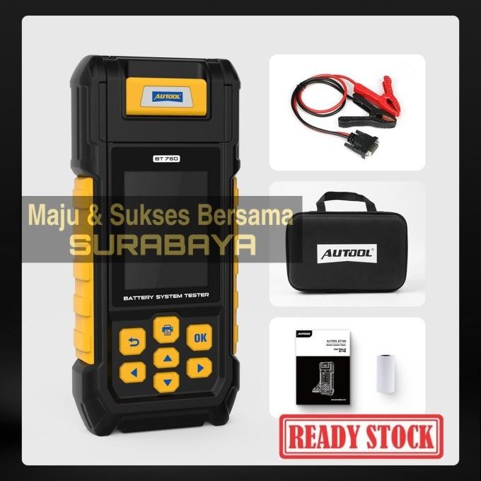 Autool Bt760 Bt-760 6-30V Battery Tester Analyzer Baterai Aki Printer