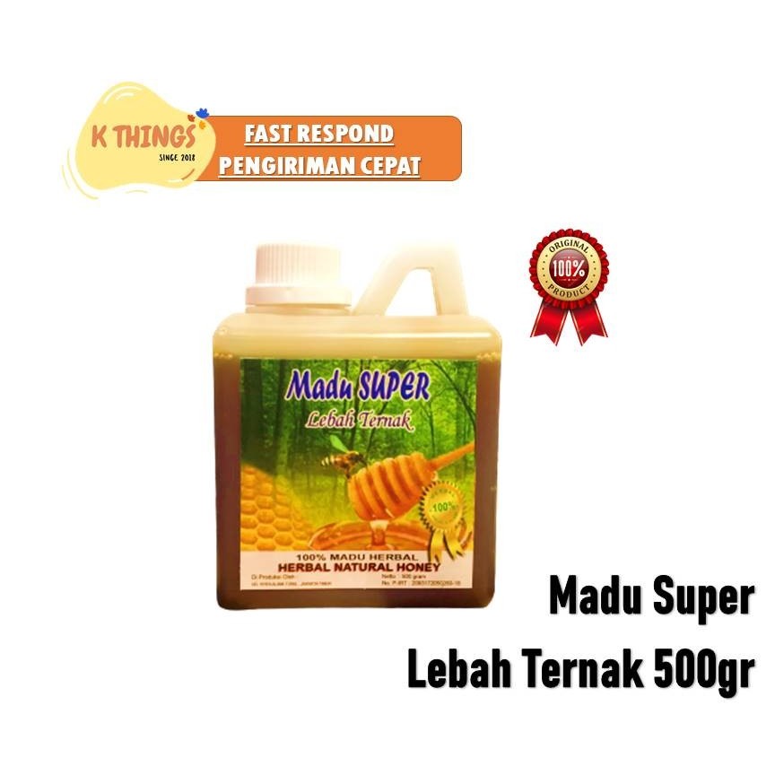 MADU Super Lebah Ternak Herbal 500gr / Madu Asli Lebah Ternak 100%