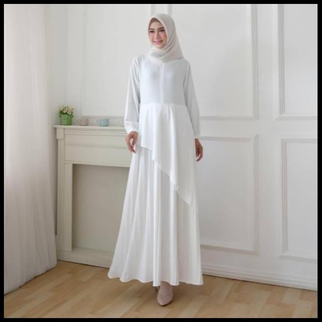 Calianna Syar'I Baju Gamis Putih Gamis Polos Wanita Gamis Wanita2022 Best Seller