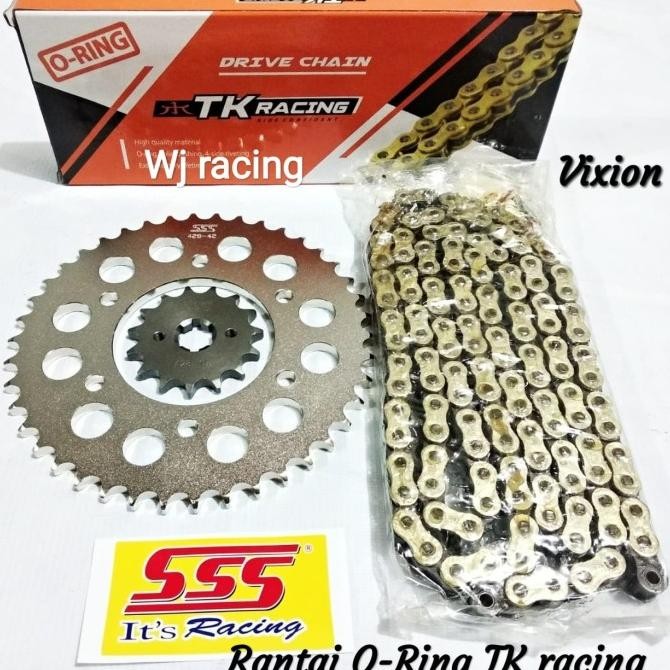 Gear Set Sss Vixion Old / New Vixion Rantai O-Ring Tk Racing 428Hpo Original