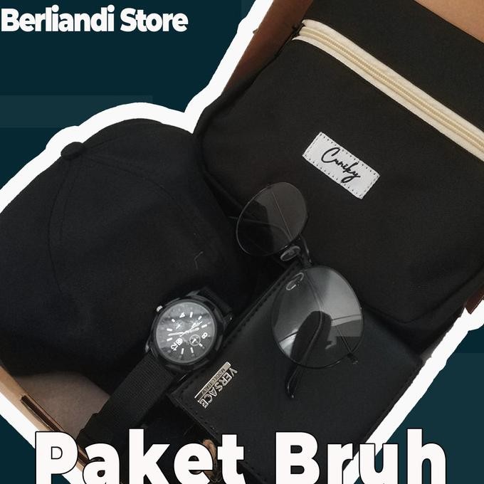 HAMPERS COWOK KUMPLIT GIFTBOX TAS TOPI DOMPET KACAMATA JAM KAOS KAKI